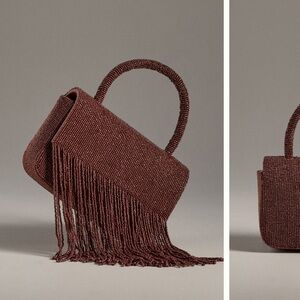 Beaded Fringe Bag Chocolate BNWT